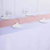 Burlap Jute 14"x108" Table Runner Dusty Rose - Rustic Boho Chic Tabletop Decor